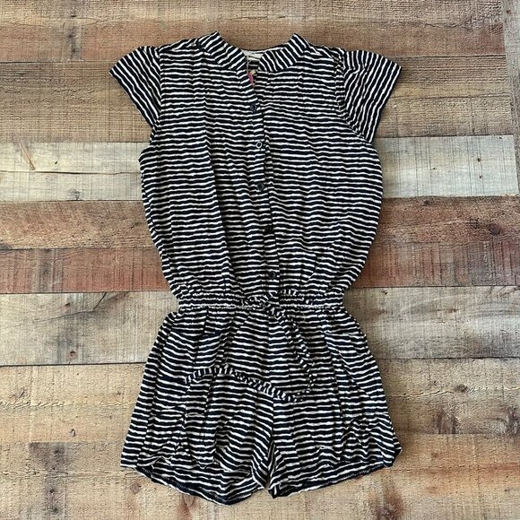 D. Five Dimensions womens black and white striped short romper -XXL - Picture 1 of 7